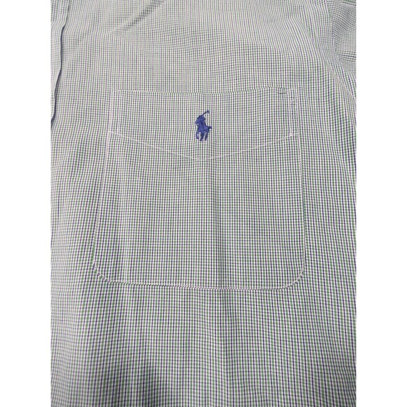 Polo Ralph Lauren Men's Yarmouth Cotton Pony Pocket Shirt Green Squares 15.5 34 - Picture 5 of 9